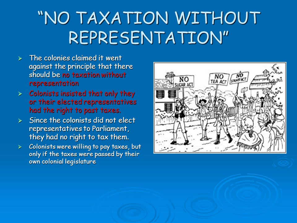 AP US History DBQ about taxation without representation?